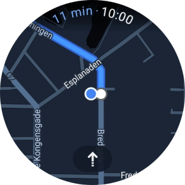 Press the route description icon to return to the directions. Press the route description icon to return to the directions.