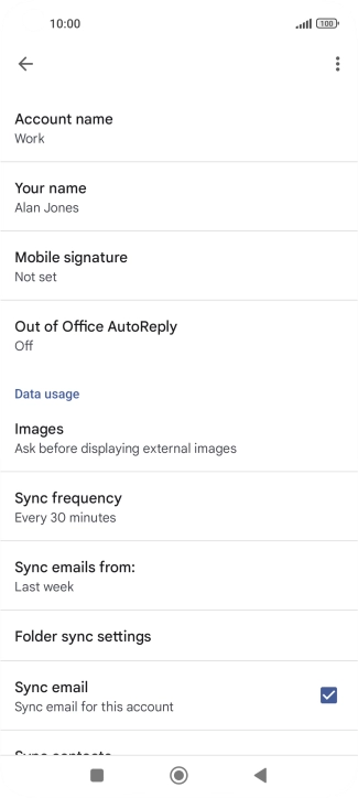 Press Account name and key in the required name. Press Account name and key in the required name.