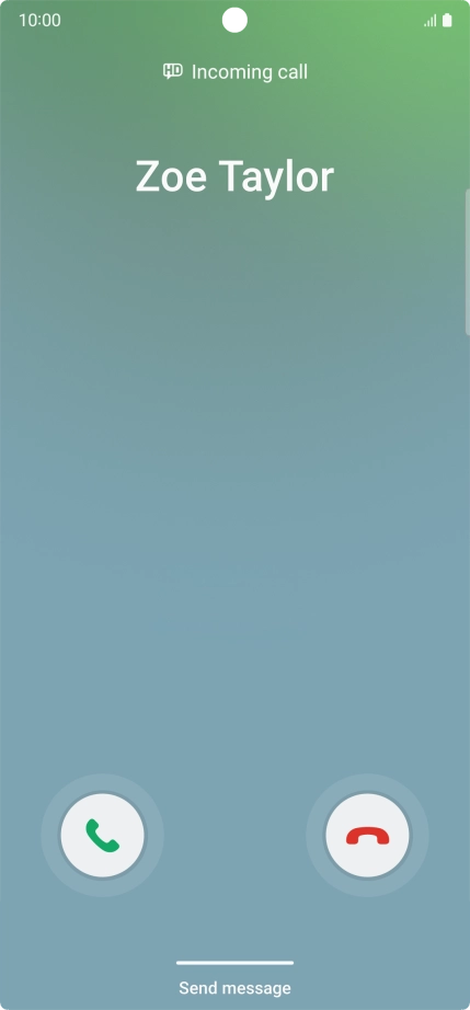 Press and drag the accept call icon right. Press and drag the accept call icon right.
