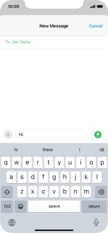 Press the send icon. Press the send icon.