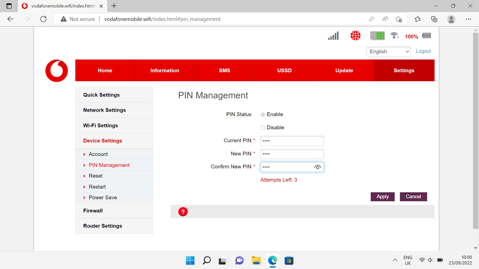 Click Apply.