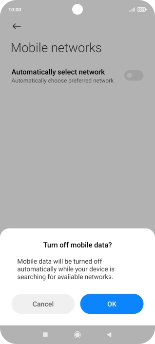 Press OK and your phone will search for networks. Press OK and your phone will search for networks.