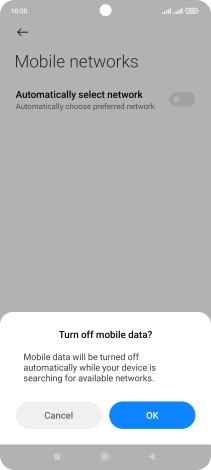 Press OK and your phone will search for networks.