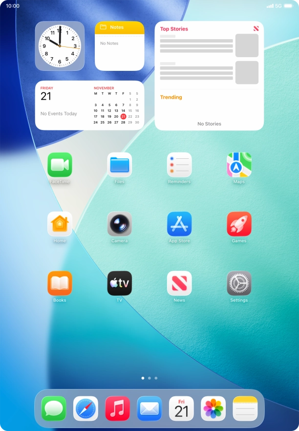 Slide your finger downwards starting from the top right side of the screen.