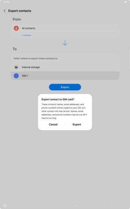 Press Export.