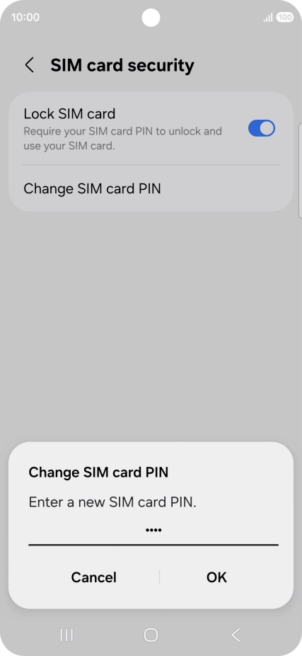 Key in a new four-digit PIN and press OK. Key in a new four-digit PIN and press OK.