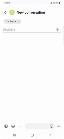 Press the text input field and write the text for your text message. Press the text input field and write the text for your text message.