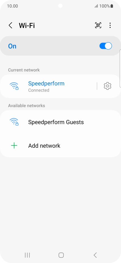 Press the settings icon next to the Wi-Fi network you're connected to.