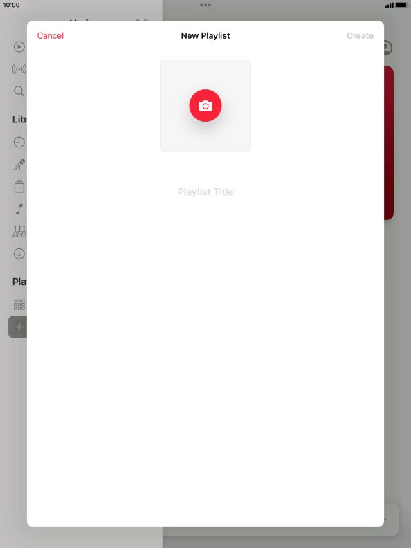 Press the text input field and key in a name for the playlist.