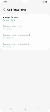 Press the required divert type. Press the required divert type.