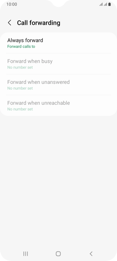 Press the required divert type. Press the required divert type.