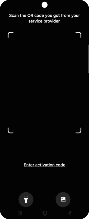 Place the QR code you've received inside the phone camera frame to scan the code. Your eSIM is transferred to your new phone over the internet.