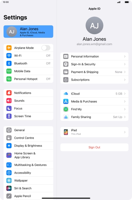 Press iCloud.