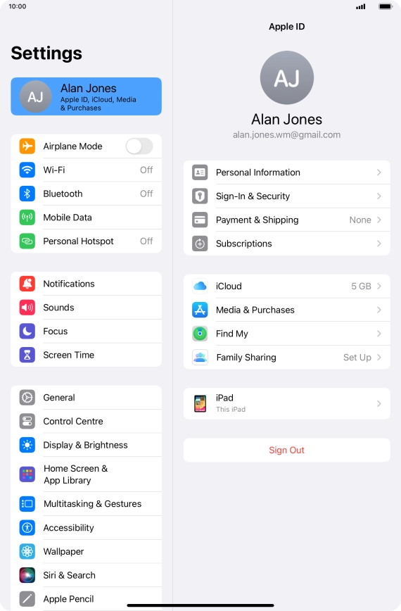 Press iCloud.