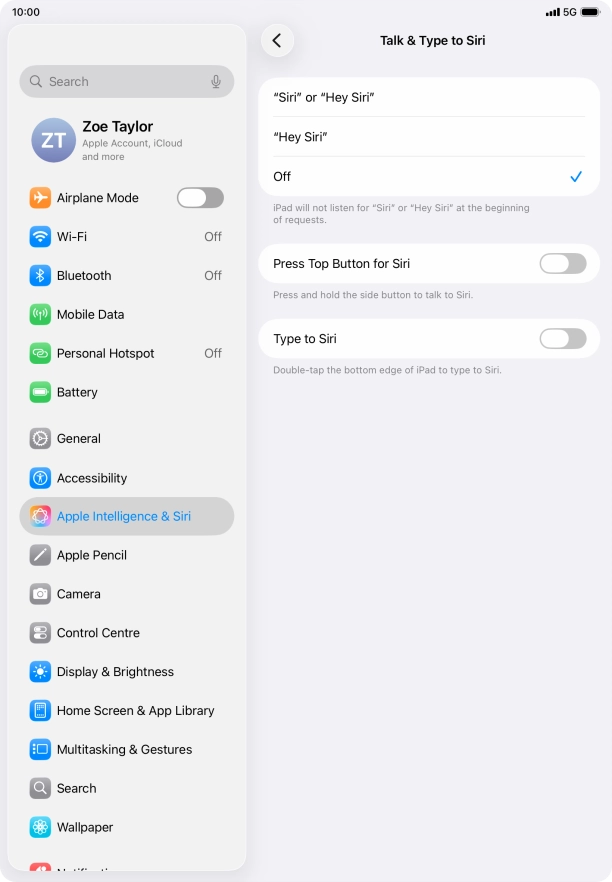 Press the indicator next to 