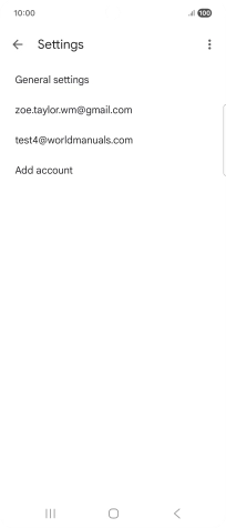 Press the required email account. Press the required email account.