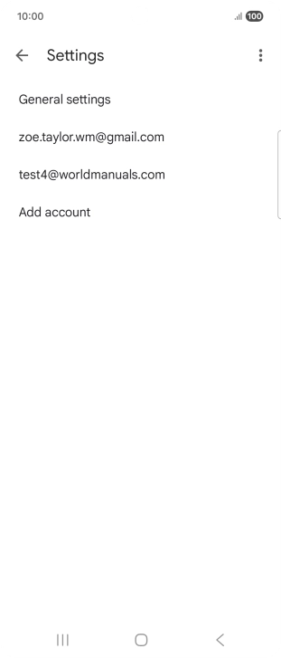 Press the required email account. Press the required email account.