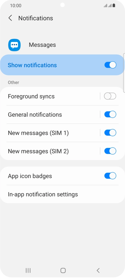 Press the indicator next to 