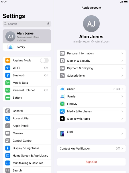 Press iCloud.