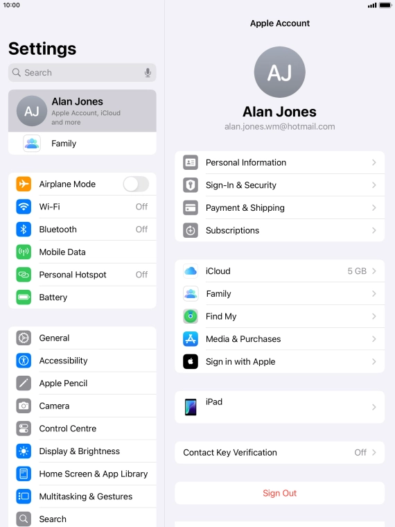 Press iCloud.