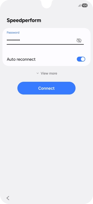 Key in the password for the Wi-Fi network and press Connect.