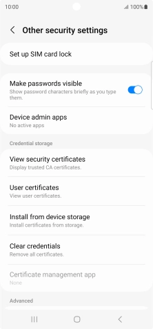 Press Set up SIM card lock. Press Set up SIM card lock.