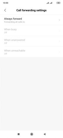 Press the required divert type. Press the required divert type.