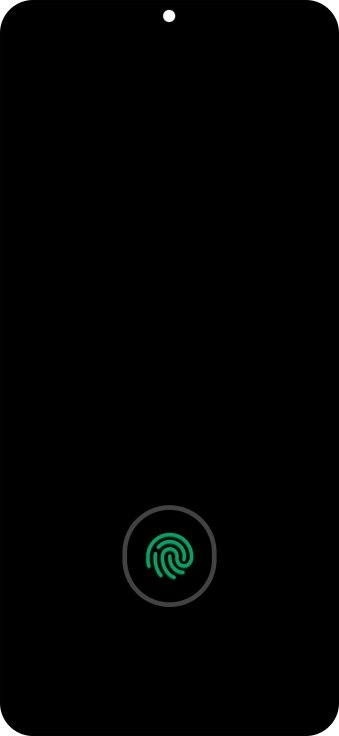 Place your finger on the fingerprint sensor to unlock your phone.