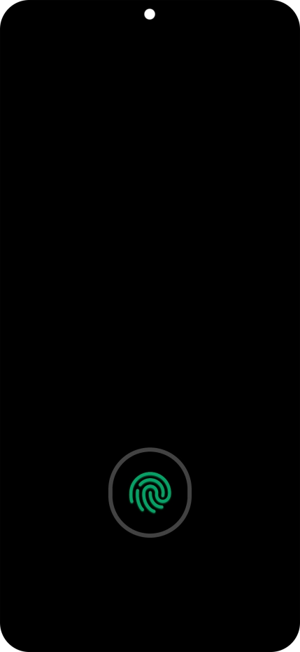 Place your finger on the fingerprint sensor to unlock your phone.