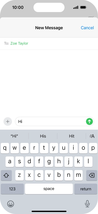 Press the send icon. Press the send icon.