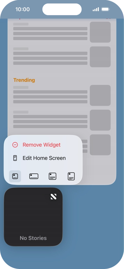 Press Remove Widget.