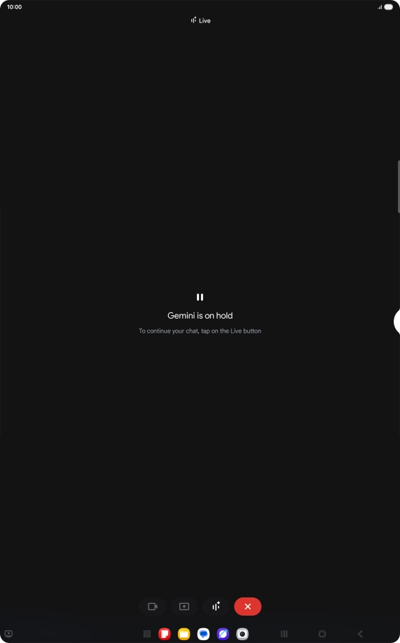 To resume the conversation, press the resume icon. To resume the conversation, press the resume icon.