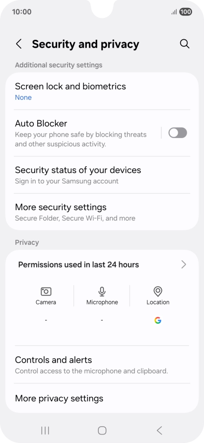 Press More security settings.