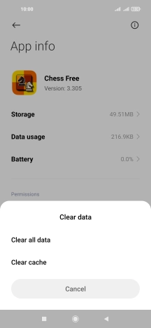 Press Clear cache.