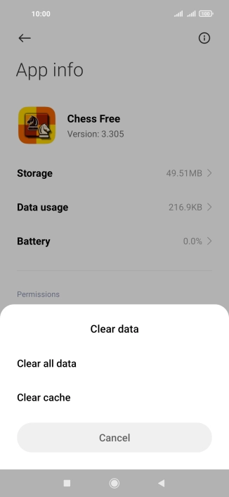 Press Clear cache.