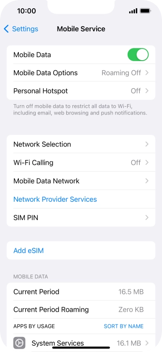 Press Mobile Data Options. Press Mobile Data Options.