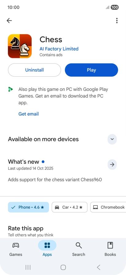 Press Uninstall.