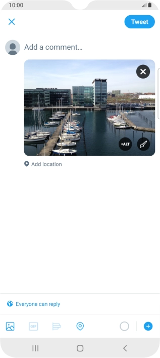 Press the text input field. Press the text input field.