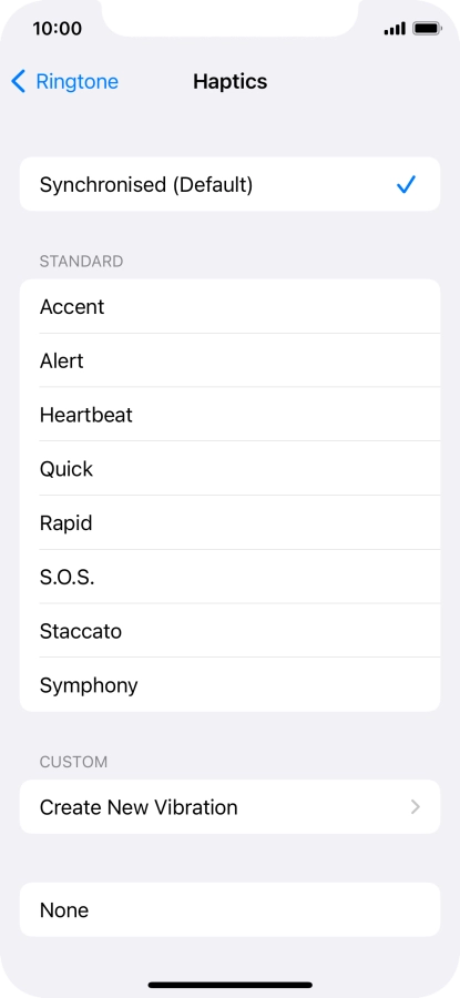 Press the required setting to turn on the function.