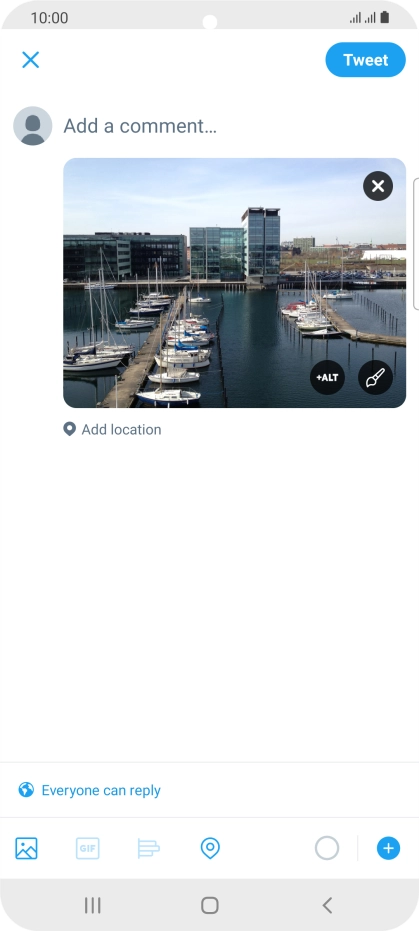 Press the text input field. Press the text input field.