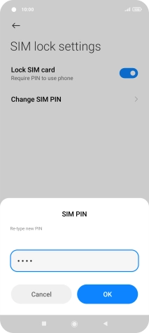 Key in the new PIN again and press OK. Key in the new PIN again and press OK.
