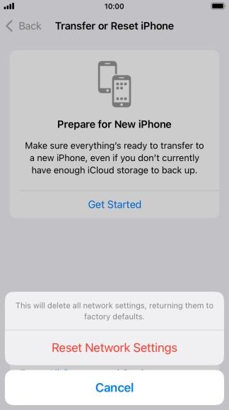 Press Reset Network Settings. Press Reset Network Settings.