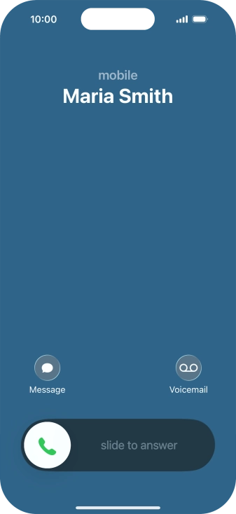 Press and drag the accept call icon right. Press and drag the accept call icon right.