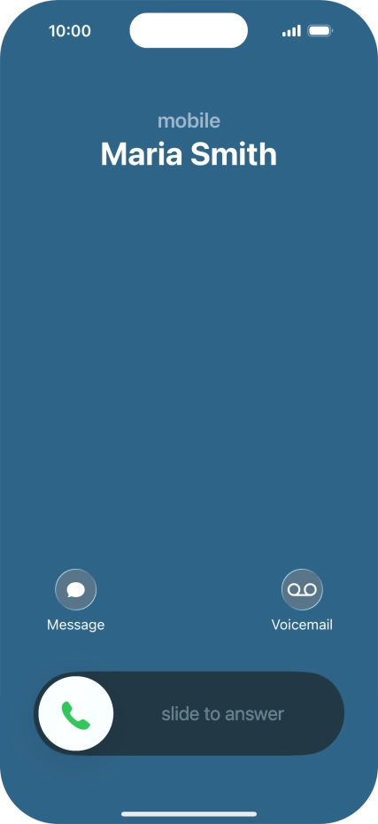 Press and drag the accept call icon right. Press and drag the accept call icon right.