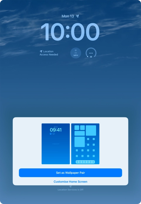 To use the same colour theme on the home screen, press Set as Wallpaper Pair. To use the same colour theme on the home screen, press Set as Wallpaper Pair.