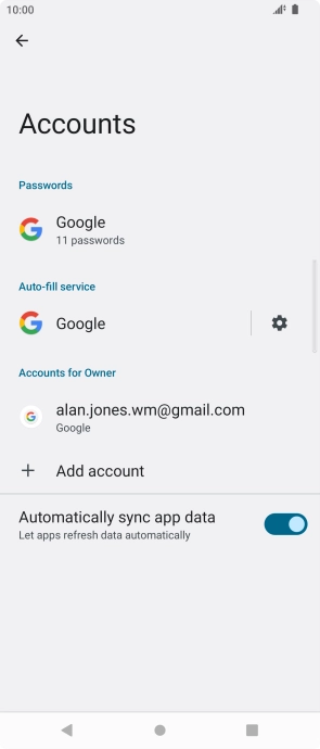 Press the required account.