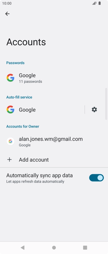Press the required account.
