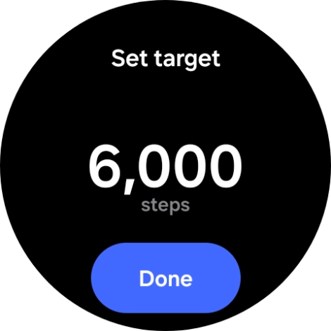 Slide your finger up or down on the screen to select the required goal.