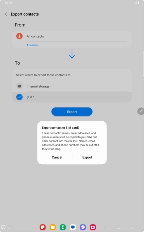 Press Export.