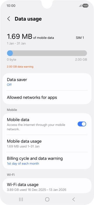 Press Data saver.